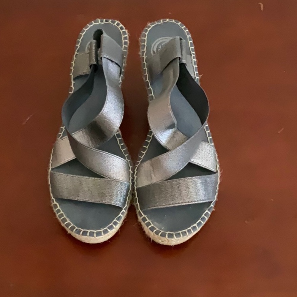 Adorable blue/silver wedge!